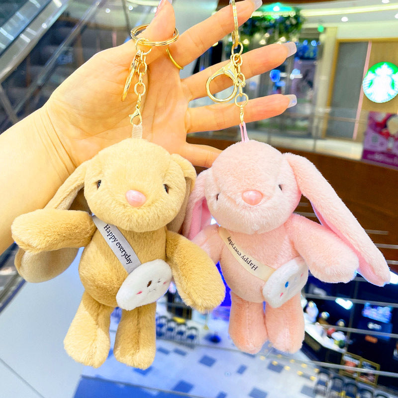 Plush Bunny Keychain Long Ear Soft Pastel Colors