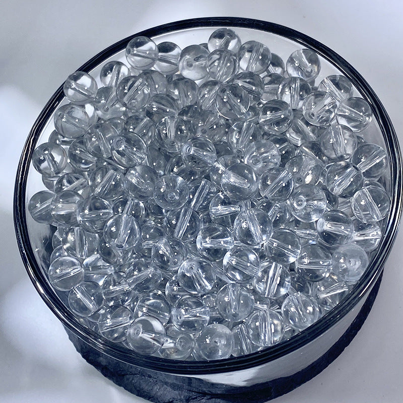 Ice Transparent Round Glass Beads 8mm Pastel Frosted Glow 100pcs 12