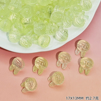 Big-Head Labub Glass Beads 17mm Translucent Rabbit Shape 25pcs 11