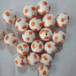 Printed Bubblegum Beads 20mm Orange Maple Leaves Glossy 10pcs