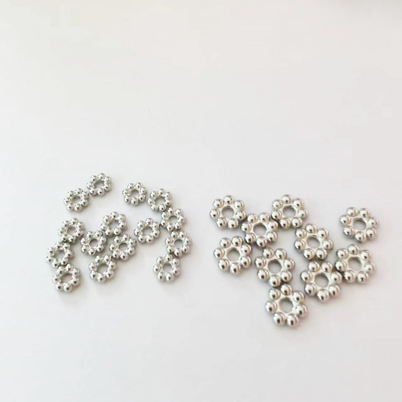 Stainless Steel Snowflake Spacer Beads 3-6mm Gold Tone 100pcs 3