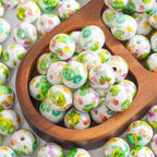 Plating Turtle Pattern Acrylic Beads 16mm Green 10pcs