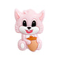 Silicone Focal Beads Squirrel Holding Acorn Pastel Colors 20pcs 4