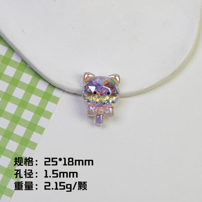 Plating Shimmer Hello Kitty Resin Beads 25mm Magic Wand 20pcs 8