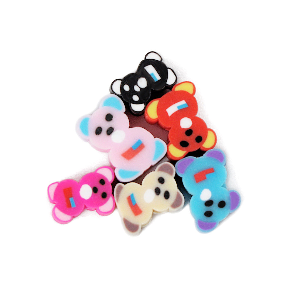 Bear Clay Beads 9mm Colorful Polymer Pattern 200pcs 5