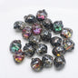 Electroplated Strawberry Glass Beads 13x16mm Iridescent 10pcs 7