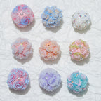 Embellished Flower Cluster Clay Beads 20mm Gradient Rose 10pcs 5