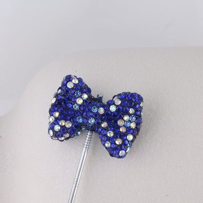 Rhinestone Bow Clay Beads 30mm Full Covered 5pcs 11