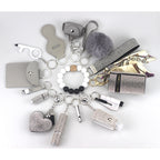 Self Defense Keychain Set Rhinestone Pom Pom Metal 15pcs 4