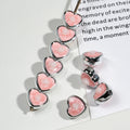 Plating Glitter Floral Heart Acrylic Beads 12mm Pastel Colors 50pcs 5