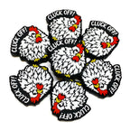 Silicone Focal Beads Chicken With Cluck Off Text 20pcs 4