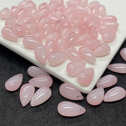 Czech Glass Beads Teardrop 8mm 14mm Glossy Purple Pink Iridescent 100pcs 8