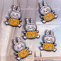 Halloween Labub Pumpkin Metal Beads 25mm Enamel Alloy 10pcs 4