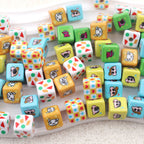 Painted Square Acrylic Beads 13mm Crayon Shin-Chan Printed 50pcs 4