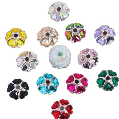 Alloy Flower Bead Caps 15mm Iridescent 10pcs 5