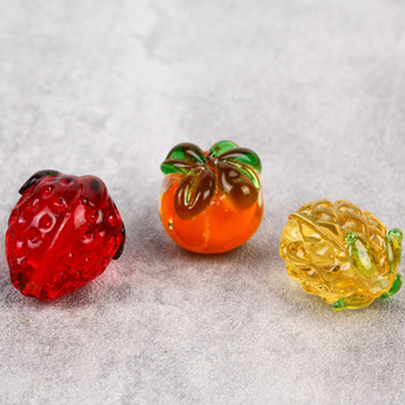 Lampwork Glass Beads Fruit Collection Glow in the Dark Detailed 20pcs