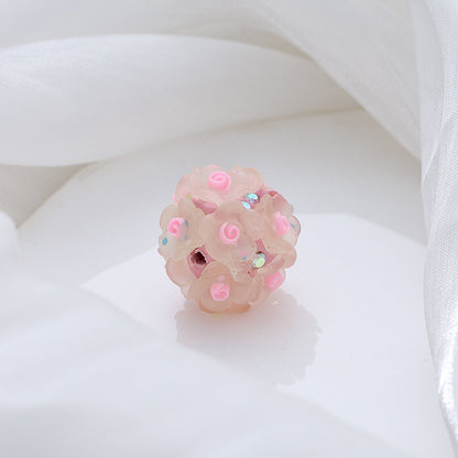 Floral Bubblegum Beads 20mm Glow In The Dark Matte Flower Ball 5pcs 9