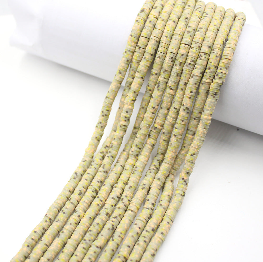 Flat Clay Beads 6mm Colorful Matte Polymer Spacer 10 Strands 30