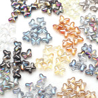 Butterfly Plated Transparent Glass Beads 10x14mm 20pcs 4