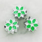 Dual Color Flower Acrylic Beads 12mm Enamel Finish 50pcs 8
