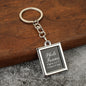Photo Frame Couple Keychain Zinc Alloy Polished Silver Modern Square 3