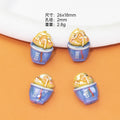 Glossy Plating Animal and Fast Food Resin Beads 20pcs 6