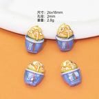 Glossy Plating Animal and Fast Food Resin Beads 20pcs 6
