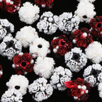 Flower Cluster Clay Beads 13mm Vintage Rose Polymer 10pcs 2