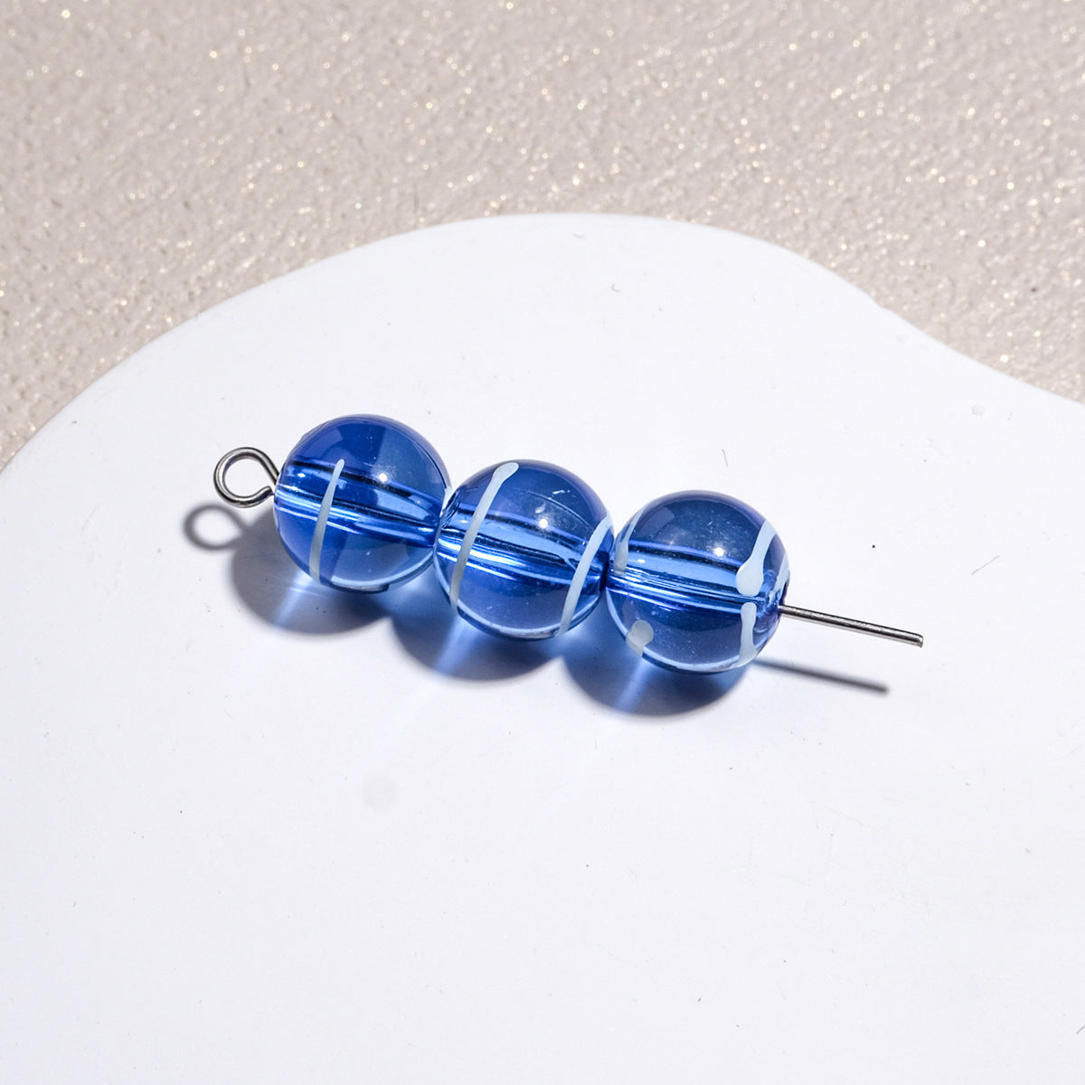 Clear Round Acrylic Beads 10mm Candy Swirl Pattern 100pcs 13