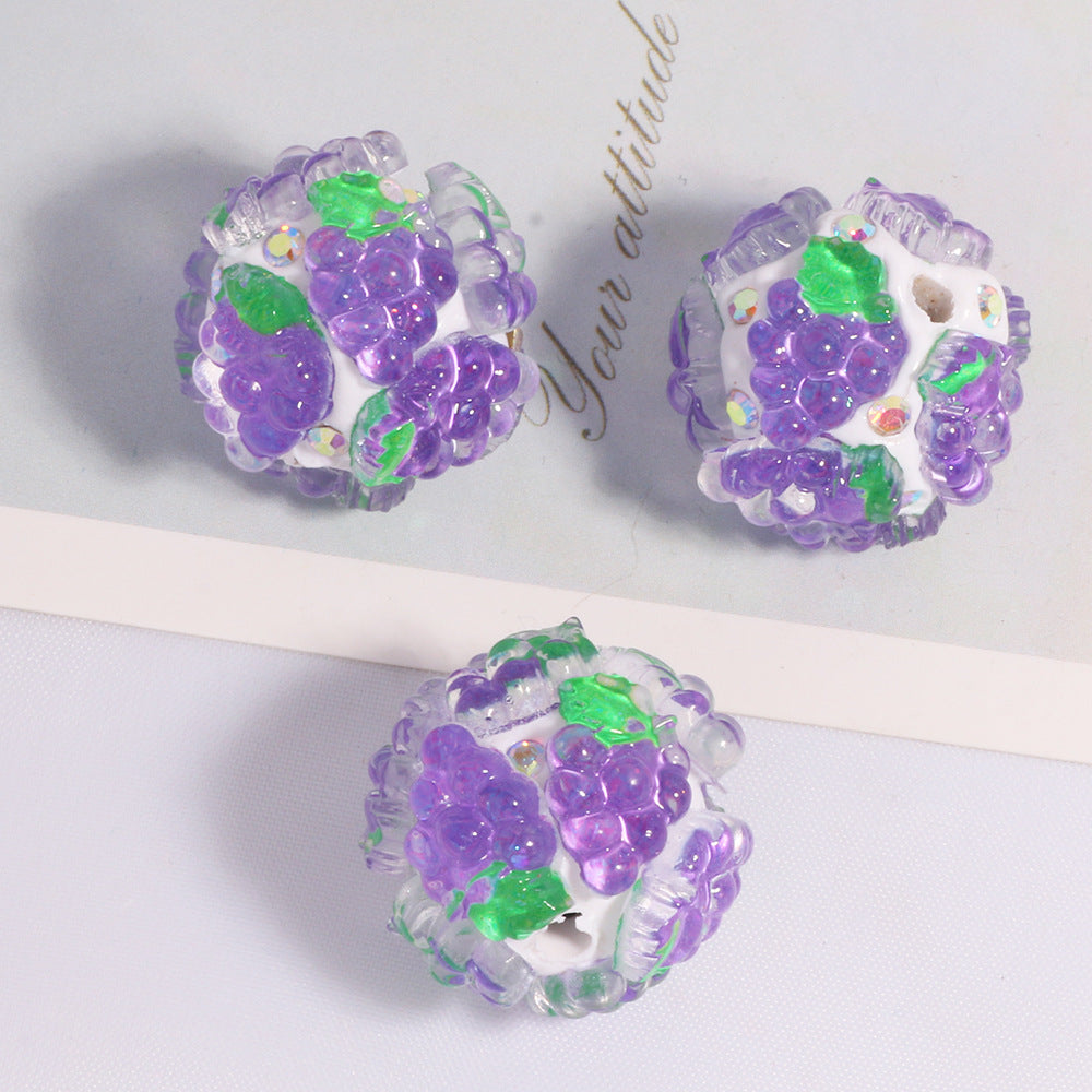 Embellished Bubblegum Beads 18mm Fruit Slice Colorful 10pcs 15