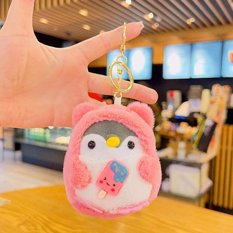 Plush Penguin Keychain Pastel Colors Lollipop and Earmuffs Soft Toy 6