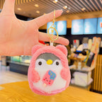 Plush Penguin Keychain Pastel Colors Lollipop and Earmuffs Soft Toy 6