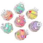 Crown Rhinestone Beads 19x24mm Colorful Heart Accents 5pcs