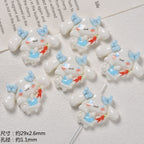 3D Enamel Character Resin Beads Glossy Pastel 2pcs 6