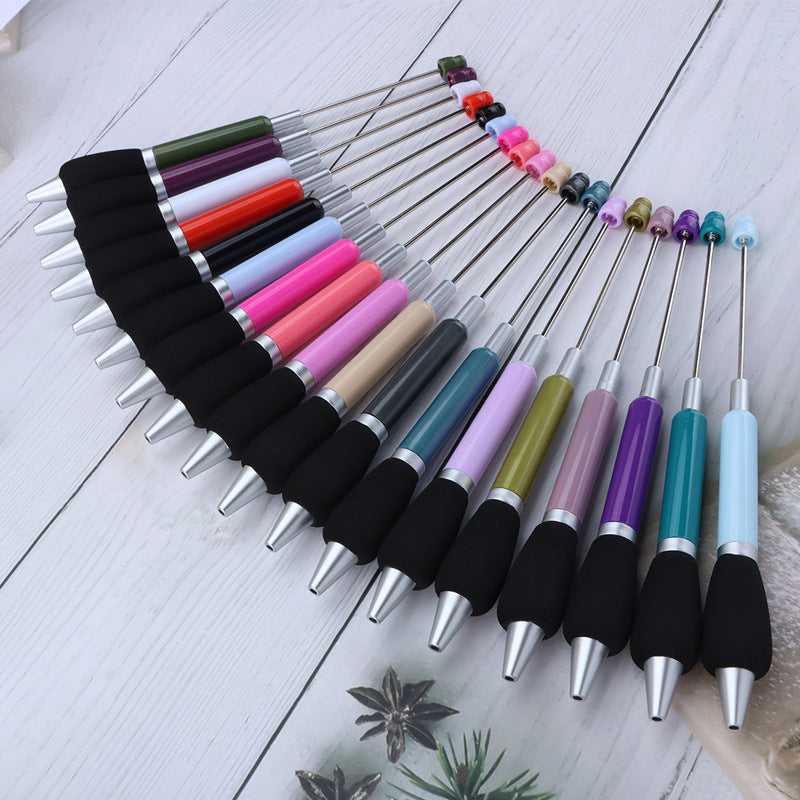 Beadable Ballpoint Pen Comfortable Grip Sponge Sheath Black Ink 1.0mm 4