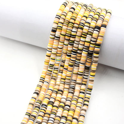 Flat Disc Clay Beads 6mm Colorful Matte Polymer 10strands 33