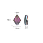 Electroplated Rhombus Glass Beads 11mm Transparent Mixed Colors 20pcs 5