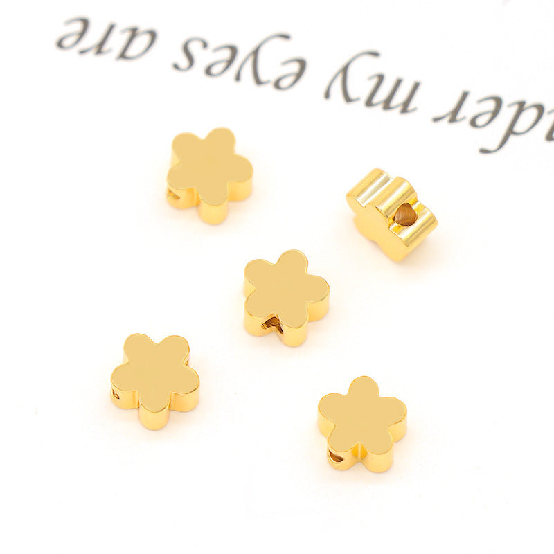 Brass Flat Metal Beads Gold Tone Butterfly Star Heart Circle 50pcs 10