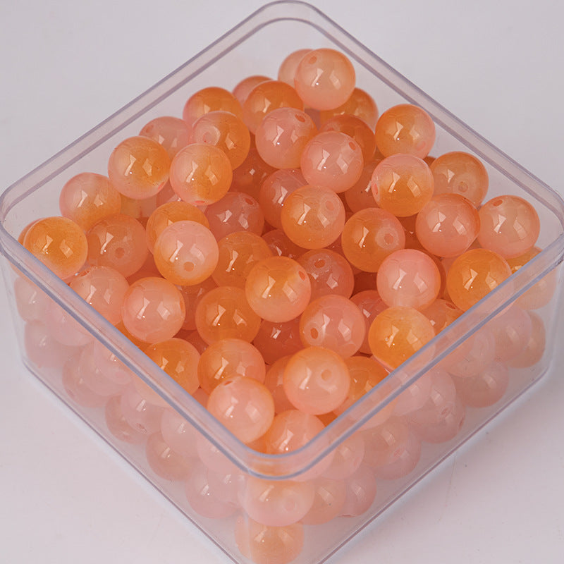 Crackle Round Glass Beads 10mm Dual Color Gradient Mix 50pcs 17