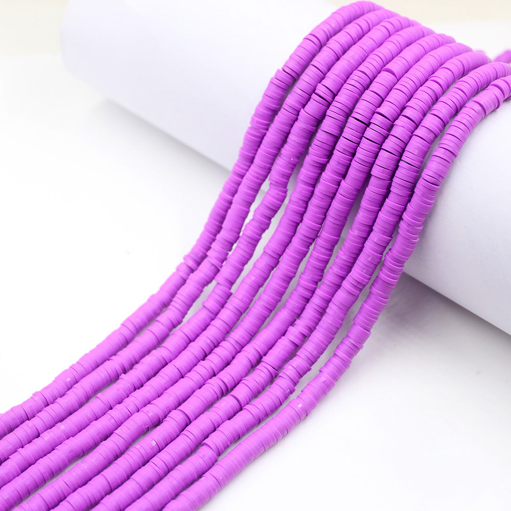 Flat Clay Beads 6mm Solid Color Polymer Spacer Discs 10strands 28