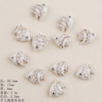 Hand Painted Fish Ceramic Beads Tropical Colorful 5pcs 6