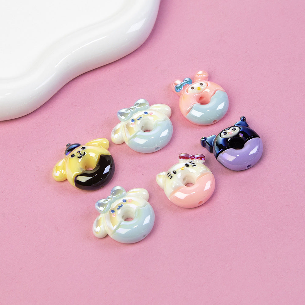 Sanrio Donut Series Resin Beads Playful Glossy Character Design 20pcs 5