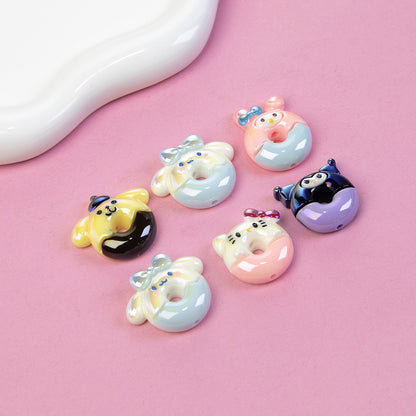 Sanrio Donut Series Resin Beads Playful Glossy Character Design 20pcs 5