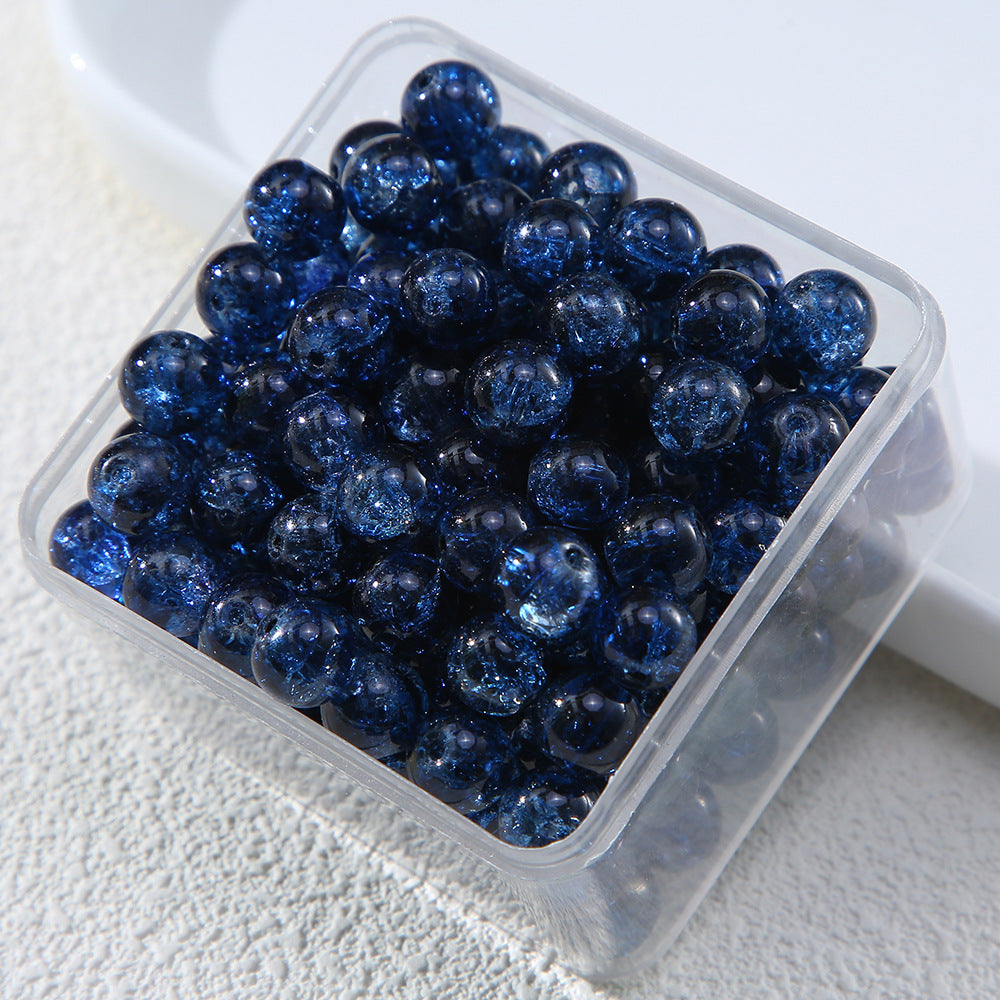Gradient Crackle Round Glass Beads 10mm Vibrant Mixed Colors 60pcs 10