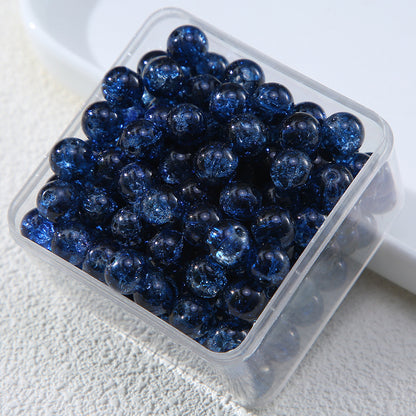 Gradient Crackle Round Glass Beads 10mm Vibrant Mixed Colors 60pcs 10