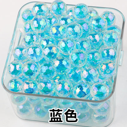 Iridescent Faceted Acrylic Beads 16mm Colorful Mixed 50pcs 11