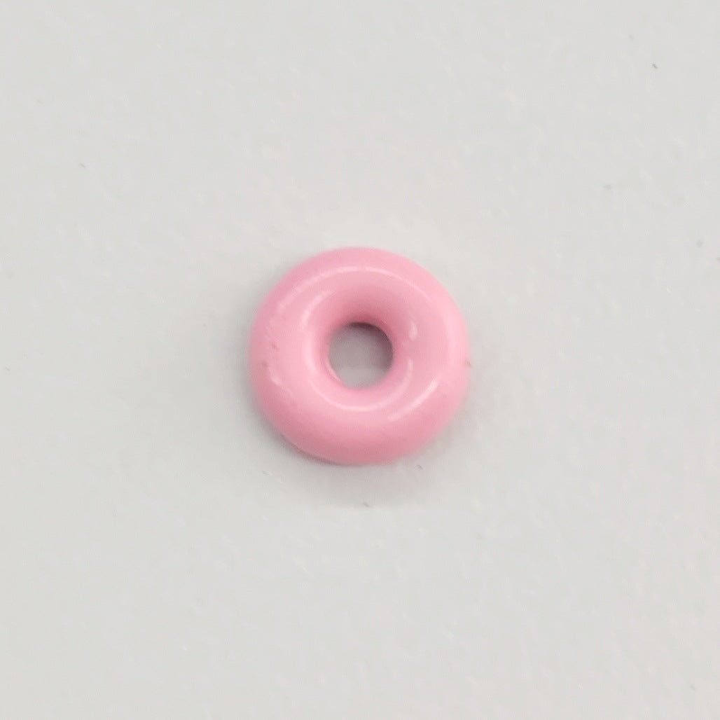 Alloy Donut Spacer Beads 5mm Baking Painted Solid Color 30pcs 4
