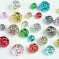 Metal Colored Wool Ball Acrylic Beads 12-19mm Metallic Shine 100pcs 14