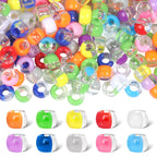 Clear Two-color Pony Beads 9mm Translucent Mixed Colors 200pcs