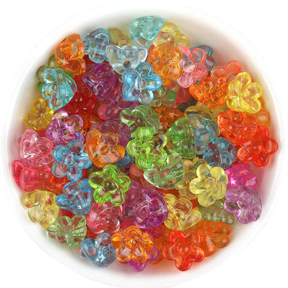 Transparent Flower Heart Four-Leaf Clover Acrylic Beads 10-12.5mm 50pcs 7
